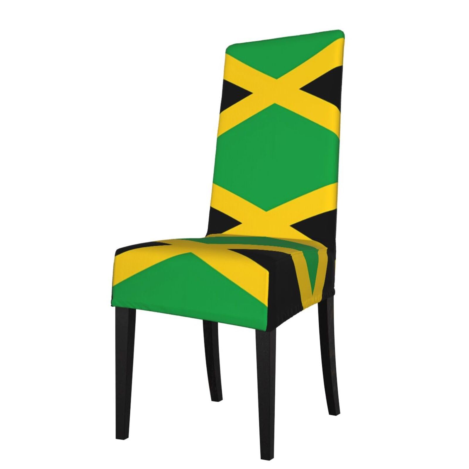 YYHWHJDE jamaica flag Prints Dining Chair Throw Covers – Stretchable Polyester Blend Protects Your Chairs with Easy Style & Easy Care