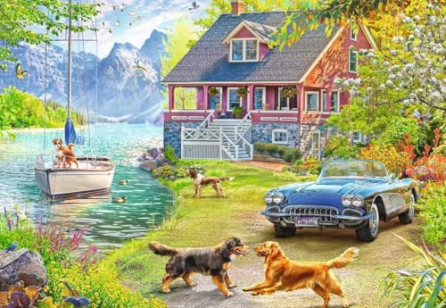 Ravensburger Feel Well - Summer Lake House - Rompecabezas de 200 piezas | Piezas más gruesas, formato de imagen grande y soporte incluido | Rompecabezas de calidad premium hecho en Europa miniatura 2