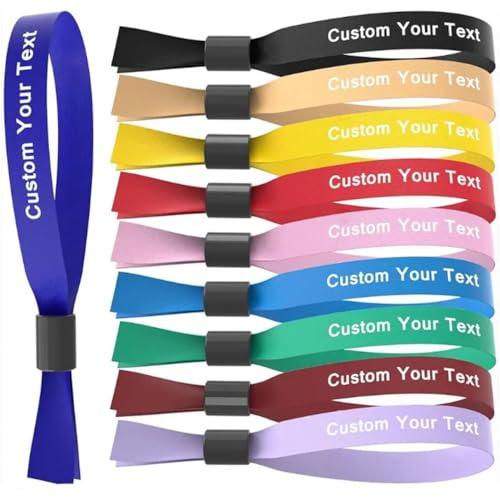 Bracelets personnalisés pour événements en tissu bleu de contrôle