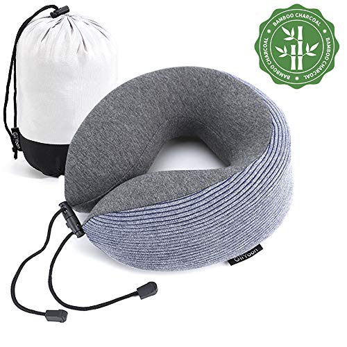 Preisvergleich Produktbild GiiYoon Orthopädisches Reisekissen,Auto Kissen Bambuskohle mit ergonomischer Stützfunktion,Bequemes und Leichtes Nackenhörnchen,U Kissen für Flugzeug,Büro,Auto,Reisen (Blau)