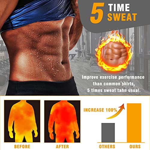 Sauna Shirt for Men Sweat Suit Short Sleeve Compression T-Shirt Weight Loss Body Shaper Shirts for Workout Sports Exercise2