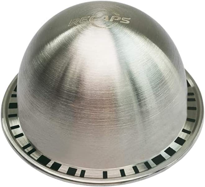 RECAPSOnly 1 Stainless Steel Refillable Filter Reusable Pod Compatible with Vertuoline Coffee Makers BUT Not All 14oz 410ml (Only 1 Pod, Aluminum Seals Lids excluded)