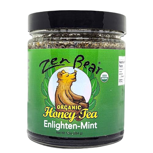 Enlighten Mint Honey Tea - Miel Multifloral y Té Verde 8 Oz