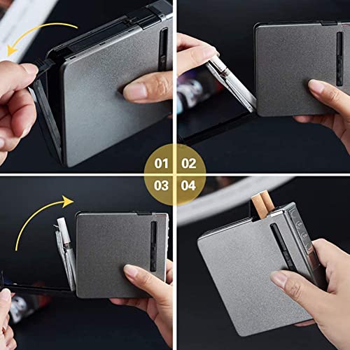 LIANXIAO - Caixa de cigarros, caixa de cigarro com isqueiros, USB Lúcio de charuto recarregável, fla