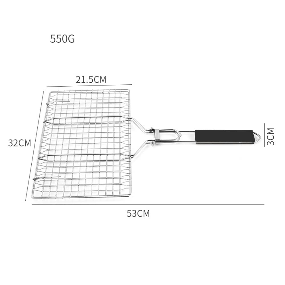 Cesta plegable portátil de acero inoxidable para barbacoa – Accesorio de malla para parrilla de pescado para barbacoa al aire libre, perfecto para acampar y experiencia de cocina en el portón trasero