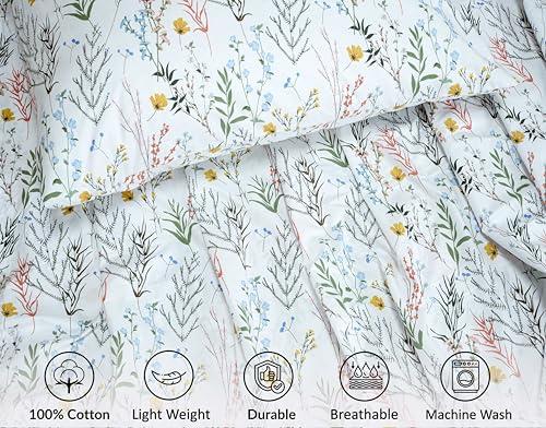 Image of RUVANTI 100% Cotton Percale Sheets Split King Size, Aroma | Crisp Cooling for Hot Sleepers, Deep Pocket 16 inch, Soft Breathable & Durable, Hotel-Style, 5 Piece Set