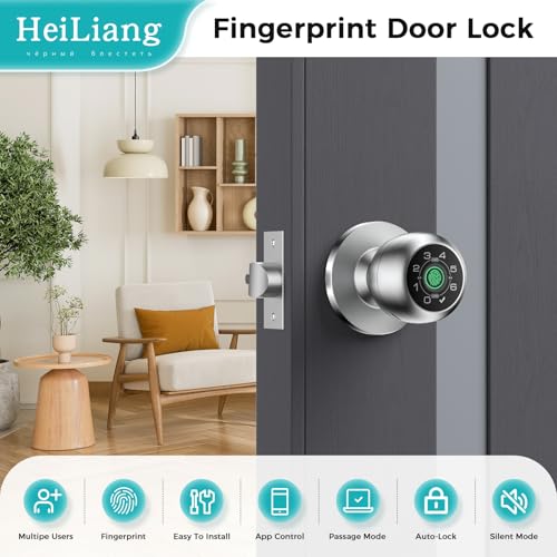 Serrure de porte d'entrée biométrique connectée avec poignée à code intégrée - 3