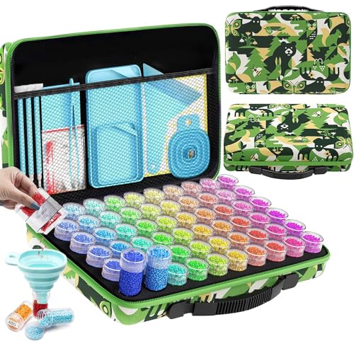 Image of ARTDOT 60 Slots Storage Container for Diamond Art Kits for Adults,Portable Diamond Painting Storage Box with Accessories and Tools