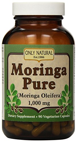 Only Natural Moringa Pure - 1000 Mg - 90 Vegetarian Capsules #TOP1