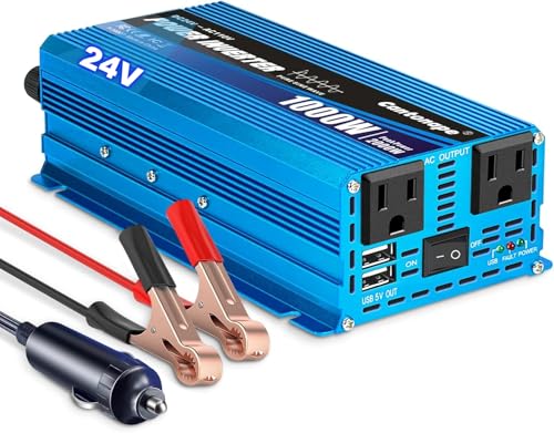 Cantonape 1000W Pure Sine Wave Inverter 24V to 110V/120V AC Power Inverter Converter with 3.1A USB...