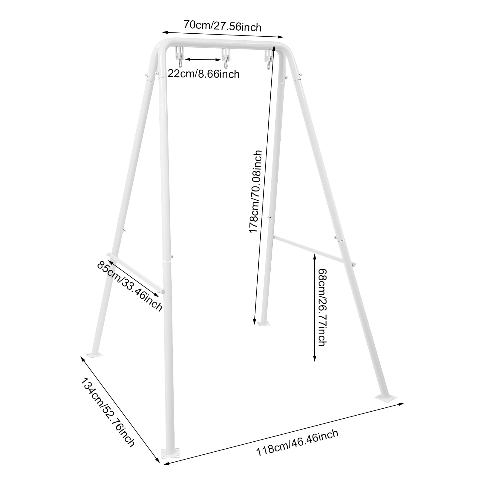 Estructura de hamaca colgante, estructura portátil para silla colgante, fácil de montar (silla colgante no incluida), marco de hamaca para interior y exterior
