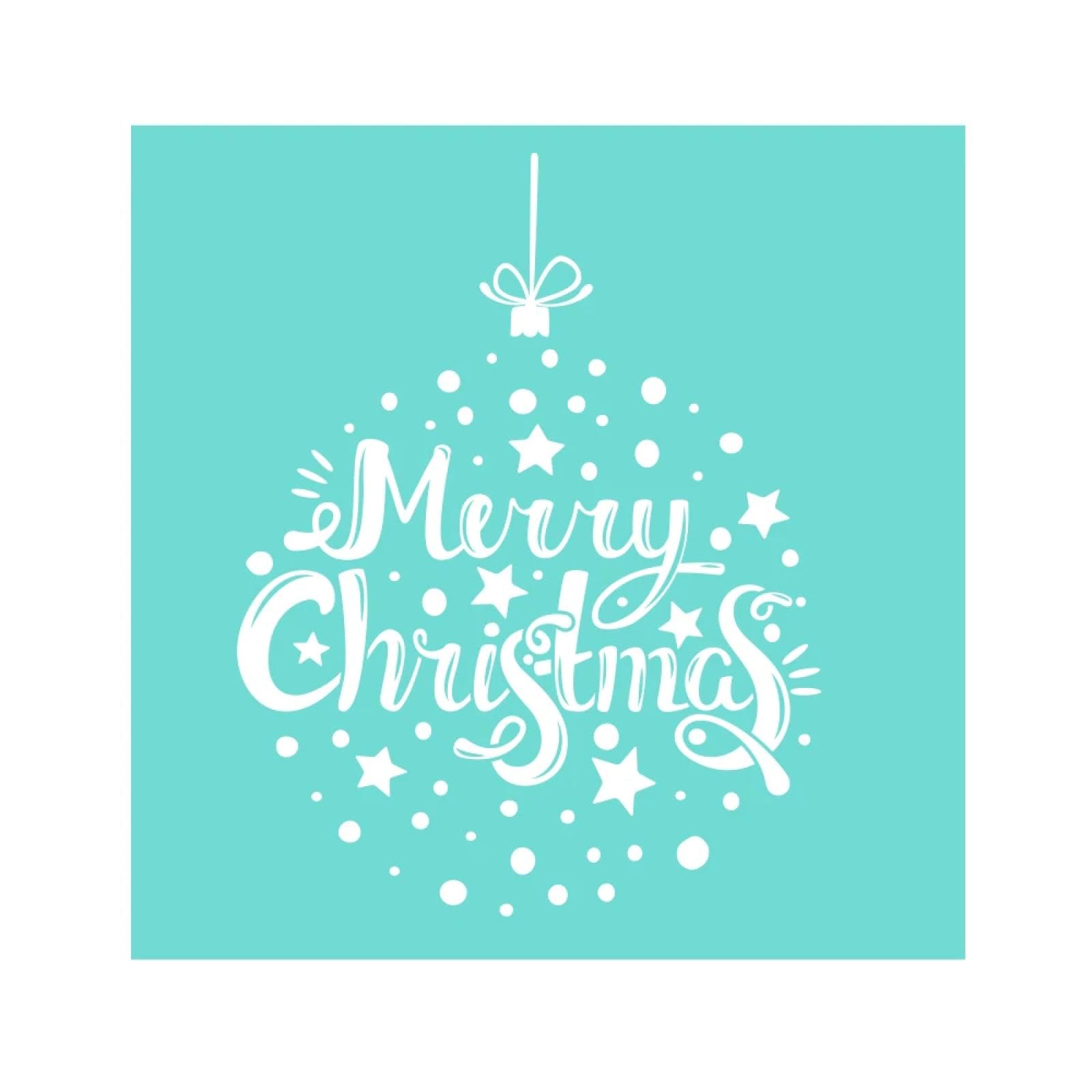 MANGOUSONG Screen Printing Kit,25x20cm Merry Christmas Silk Screen Stencils Reusable Silkscreen Print Kit for Printing Handbag Decoration Template Seal Tool