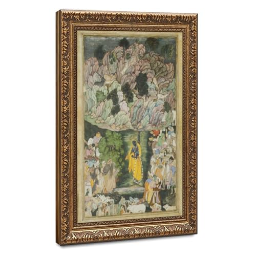 Tableau Krishna du mont Govardhan 61x91 cm pour bureau