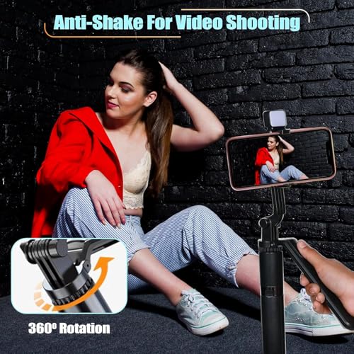 Image of Gimbal for Phone,Camera Tripod Stand for Phone, Smartphone Gimbler for iPhone with Anti-Shake 1-Axis STABILIZER for Android & iOS Ideal for Vlogging Reels YouTube Travel Videos (R16 Selfie Stick)