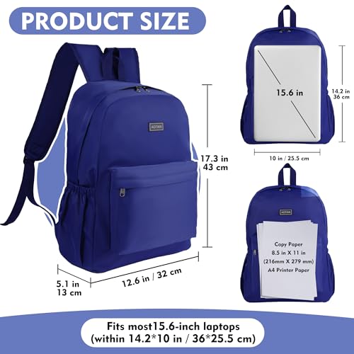 Image of 17 Inch Simple Large Backpack, Durable Bookbag for College & Travel Daypack