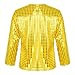 Toddler Girls Boys Glitter Sequin Vest Long Sleeve Costume Top Mardi Gras Party Shiny Dance Performance Shirt Fashion 18-24 Months Gold