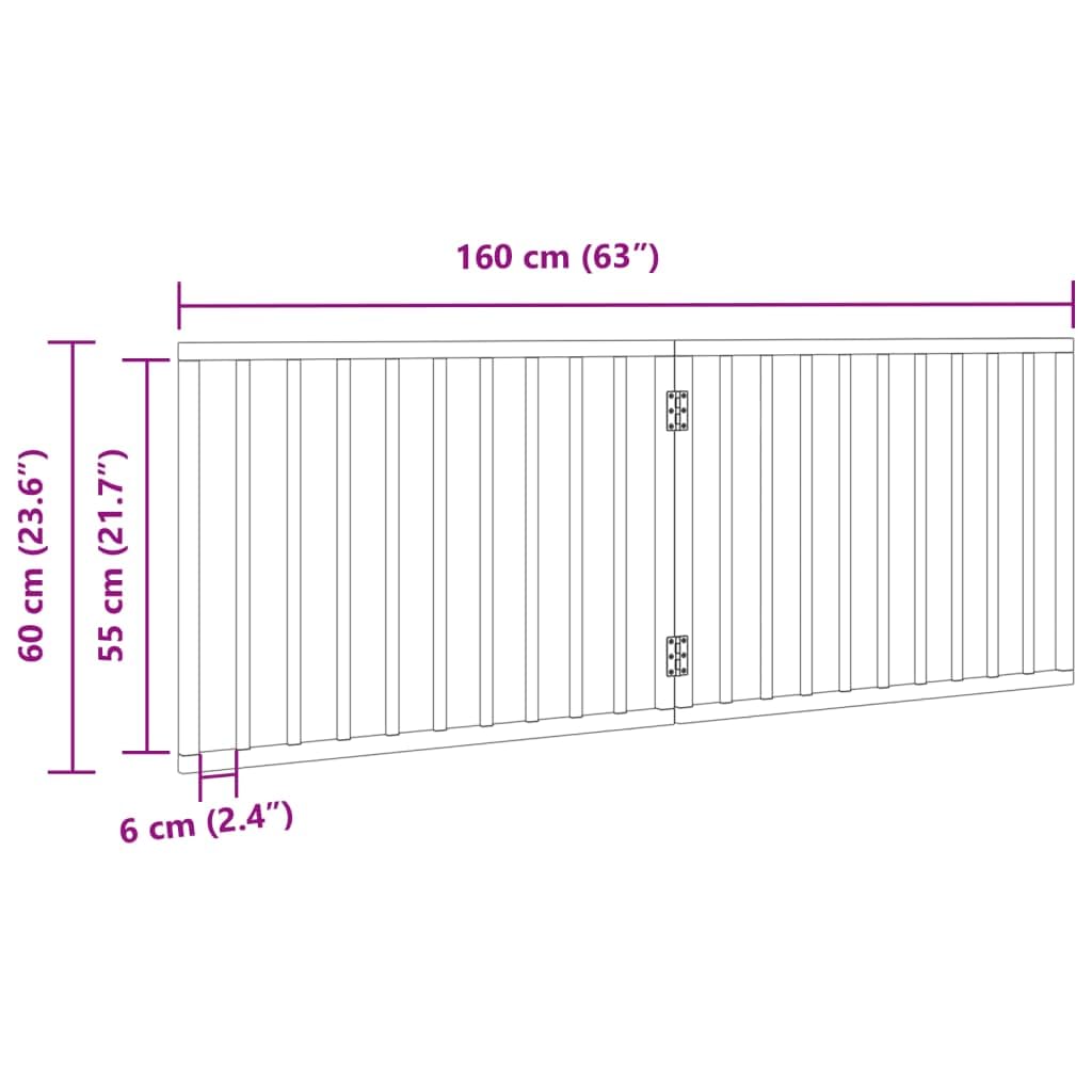 vidaXL Cancelletto per cani pieghevole 2 pannelli 160 cm in legno di pioppo