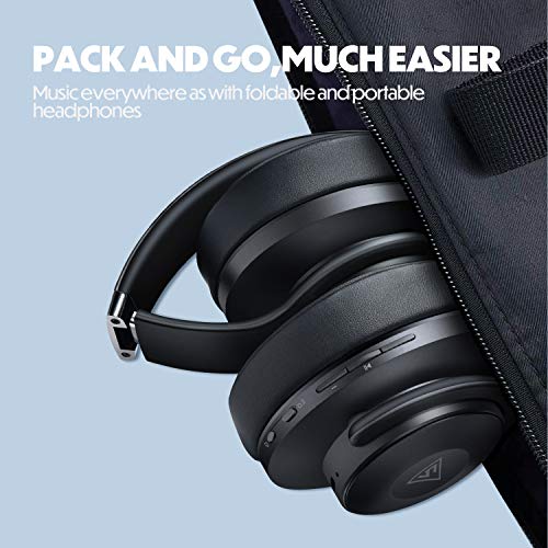 DOQAUS Cuffie Bluetooth Over Ear, Autonomia 30 Ore, Cuffie Bluetooth 5.0, 3 EQ Modalità, Paraorecchie di Proteine molle di Memoria, Cuffie Wireless Leggero Pieghevole Per Classe Online/Cellullari/PC