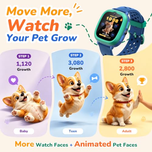 Image of Gydom Kids Smart Watch, Birthday Gift Toy for Girls and Boys Ages 4-12,Blue