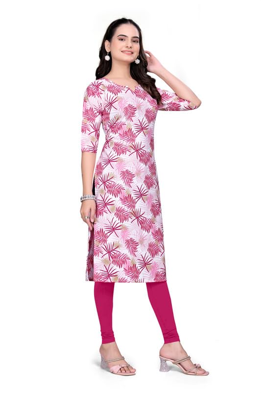 Image of Women's Floral Printed Crepe Knee-Length Kurti Vinod Parent 124