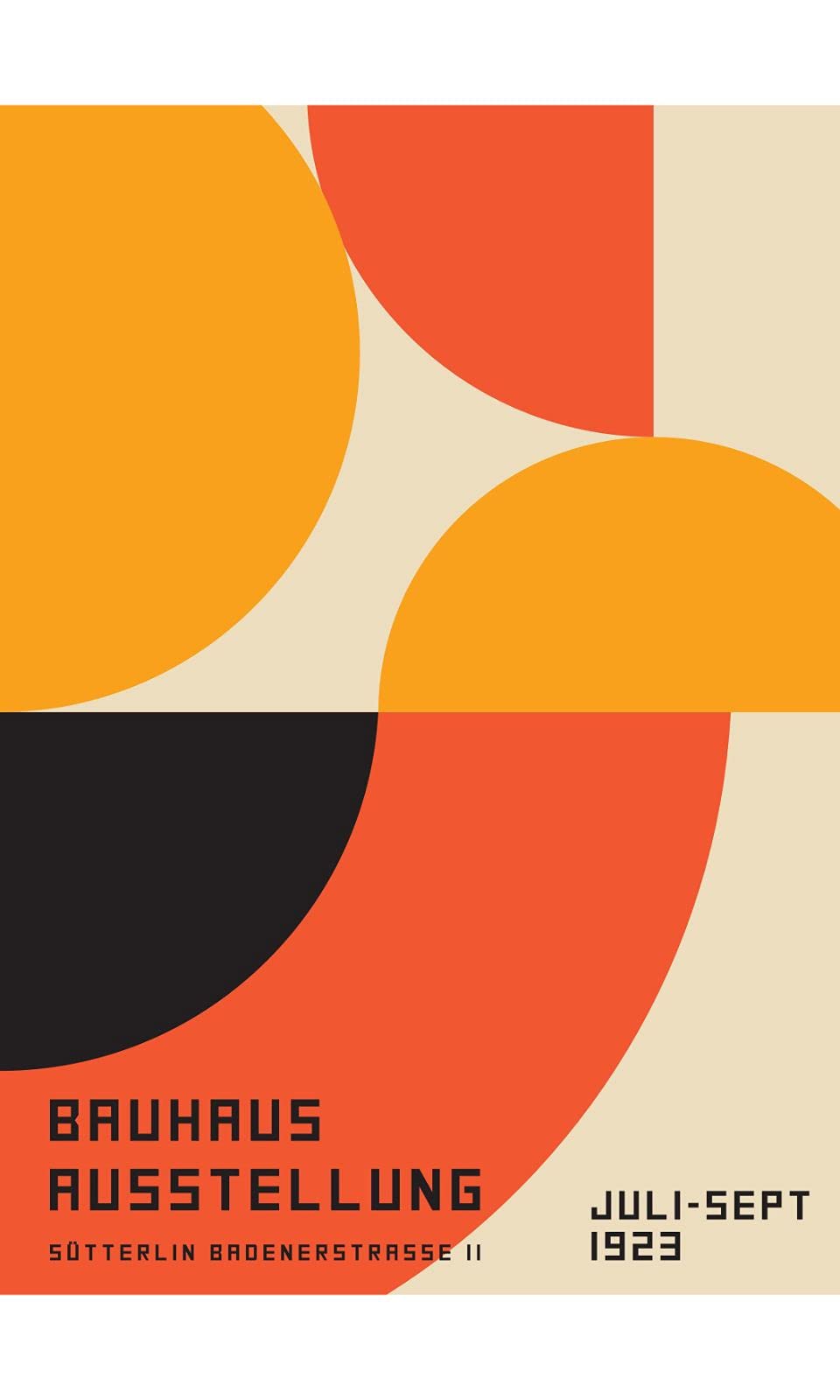 Bauhaus - Black and Orange Shapes Poster - 50x70 cm