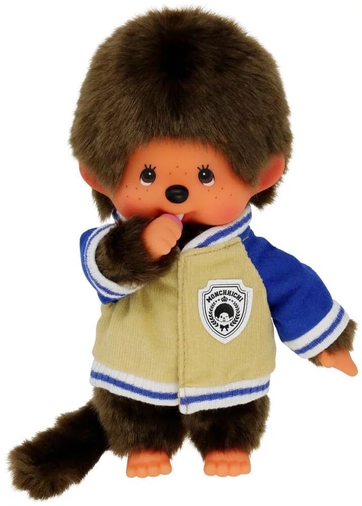 Bandai Monchhichi Plush Jacket Teddy 80's Monkey Plush Very Soft 20 cm for  Children and Adults Children's Toy Years and Above SE42223