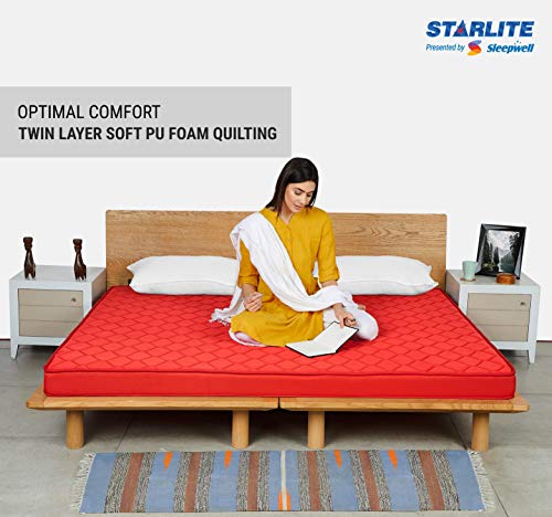 Image of Sleepwell Starlite Mega Extra Firm Double Size Foam Mattress (75x48x4)