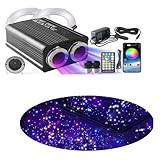 XAEIOW 32W Twinkle Starlight Headliner Light,1100pcs 13.1ft Dual Port Dual Color LED Star Ceiling Fiber Optic Light Kit APP/Remote Control for Car/Home/Party