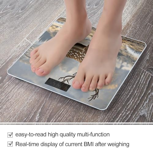 Báscula digital de baño con diseño ciervo y vidrio templado miniatura 5