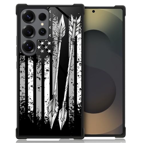 Goodsprout Compatible with Samsung Galaxy S25 Ultra Case,Amazing Pattern Design Shockproof Anti-Scratch Hard PC Back Case for Samsung Galaxy S25 Ultra American Flag Archery Outdoor