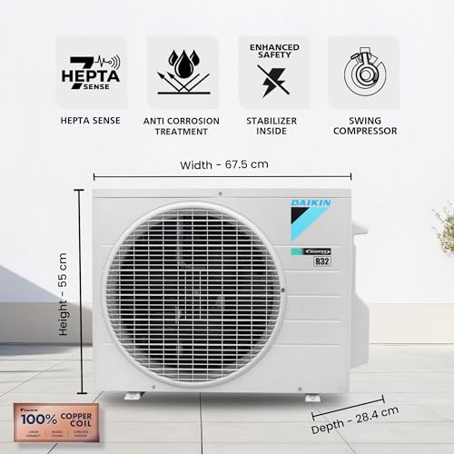 Image of Daikin 1.0 Ton 3 Star, New Star rated, Inverter Split AC (Copper, PM2.5 Filter, MTKL35XV16, White)