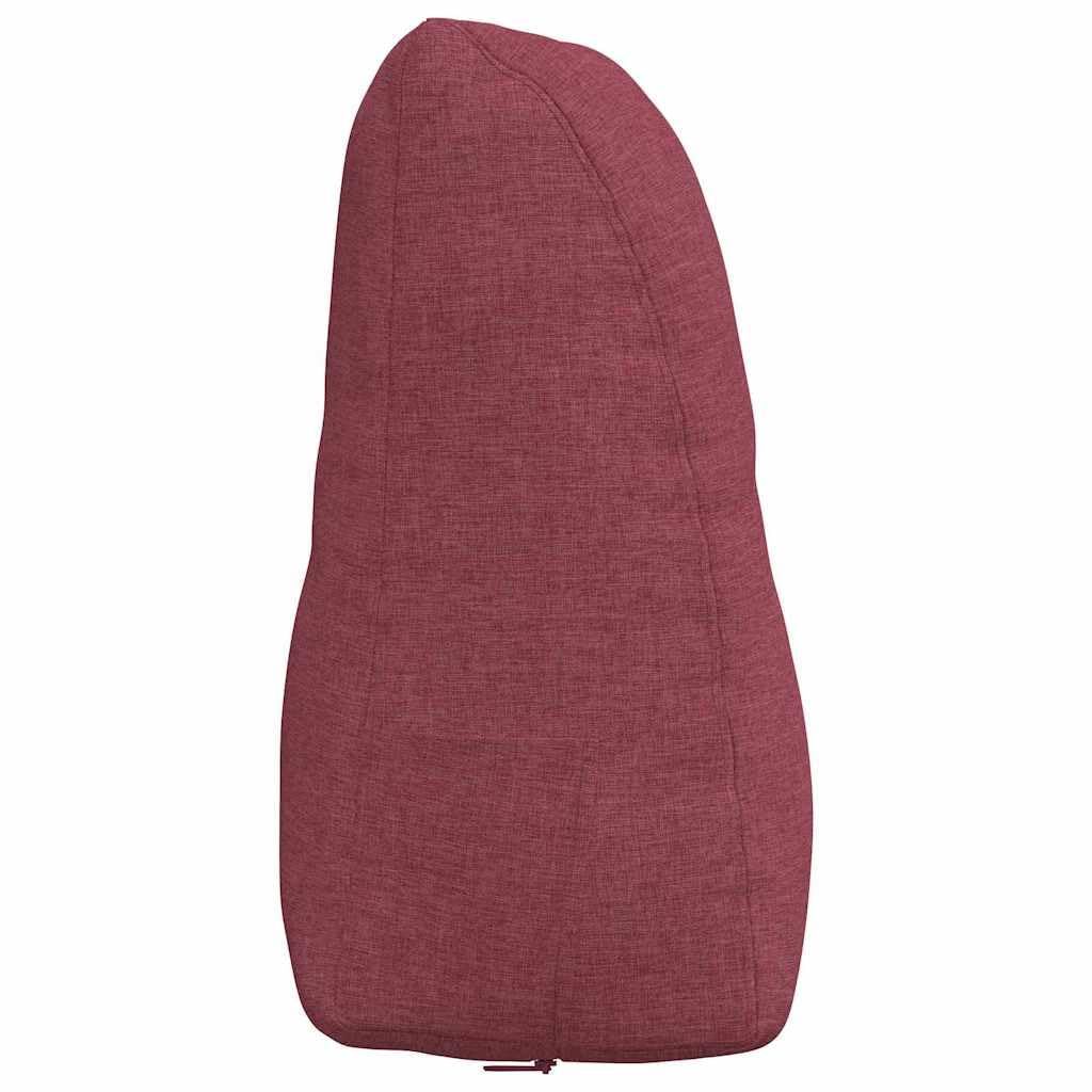Cojín de espalda rojo vino 80 x 24 x 50 cm, tejido ergonómico, cojín trasero ergonómico para un mejor agarre y comodidad, funda aterciopelada con cremallera, relleno de poliéster para una