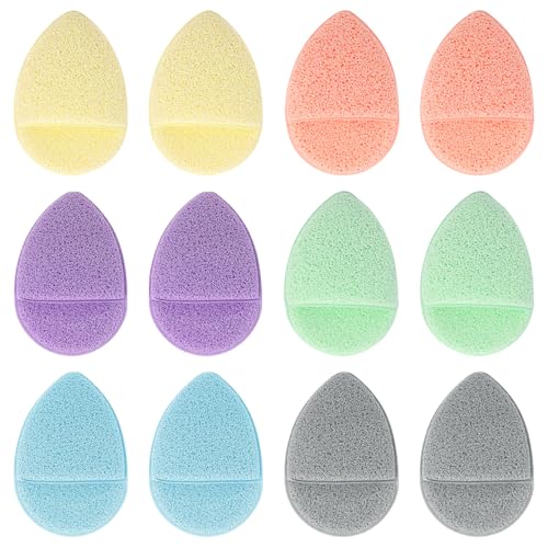 TRKETK 12 Piezas Esponjas Faciales de Limpieza Facial Desmaquillante Belleza Esponja Herramientas de Limpieza Exfoliante Reutilizable Para Diaria Facial Desmaquillador Piel Limpia