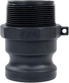 Quafwia 1 PC Camlock Fittings Poly Standard Type F Camlock Couplings, 2" Male Adapter x 2" Male Thread 2 inch Camlock Fittings Polypropylene Cam Groove Fitting