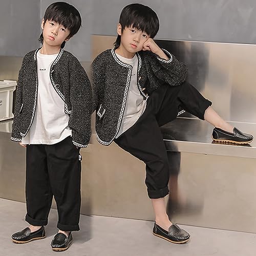 WUIWUIYU Boy's Girl's Slip-on Loafers Flats Oxford Shoes Solid Color Mocassins House Shoes2