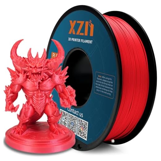 ⚡ XZN PLA Filament 1.75mm Red, 3D Printer Filament 1kg Spool (2.2lbs), Neatly Wound, +/- 0.02mm Precision, No Clog/Bubble, Excellent Layer Adhesion, Fits Most FDM Printers