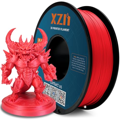 Image of PLA Filament 1.75mm Red, 3D Printer Filament 1kg Spool (2.2lbs), Neatly Wound, + /- 0.02mm Precision, No Clog /Bubble, Excellent Layer Adhesion, Fits Most FDM Printers