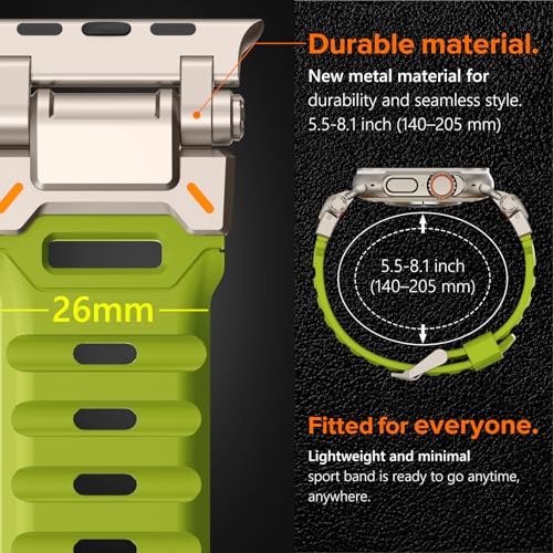 Image of KADES Rugged TPU Sport Band for Apple Watch Ultra 3 /2 /1 49mm, Metal Connectors for Apple Watch Series 11 /10 /SE3 46mm Series 9 /8 /SE2 /7 /6 /SE /5 /4 /3 /2 /1 45mm /44mm /42mm