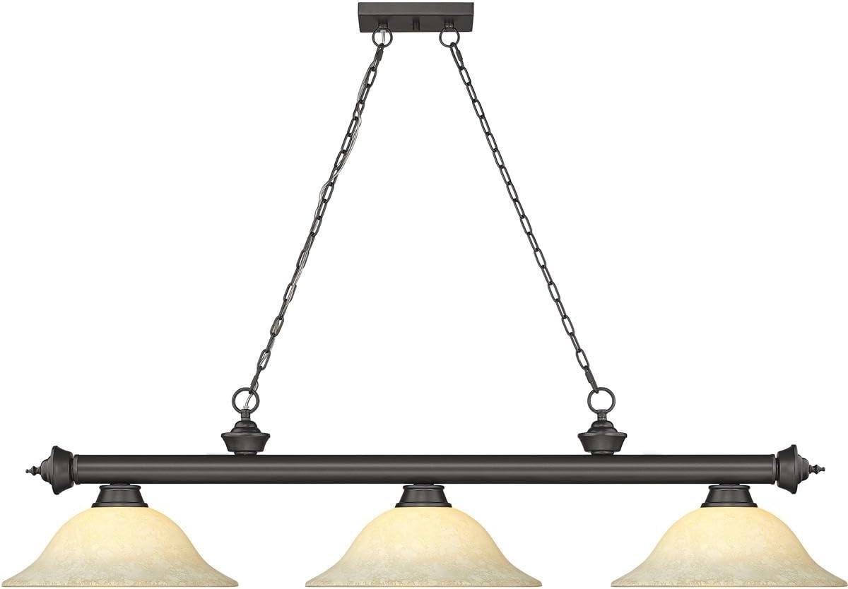 Z-Lite 2306-3BRZ-GM16 Cordon Billiard Pendant, 3-Light 180 Total Watts, Bronze