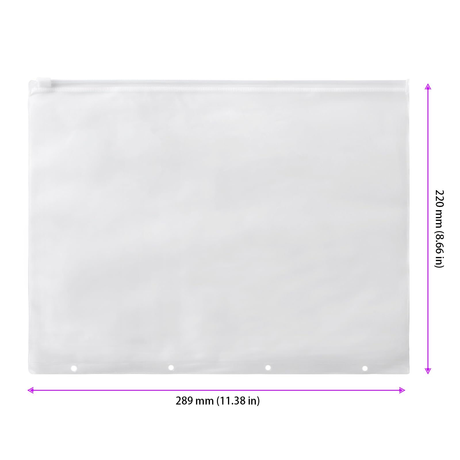 Lot de 40 Pièces Pochette Porte Document A4 Perforee, Semi Transparentes Classeur Pochette Zippée Classeur, avec 4 Trous de Reliure Organiser pour Documents