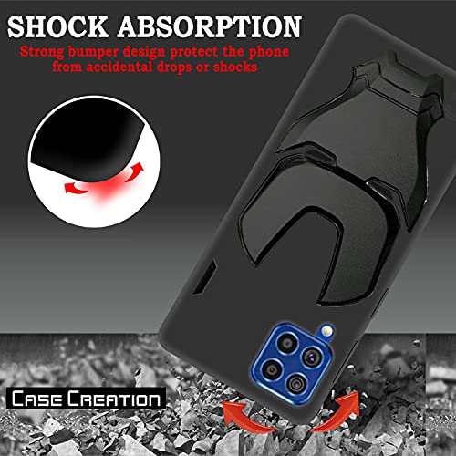 Image of COVERLY Official 3D Touch Feel Trending Real Hero Avenger Logo Mask Soft Rugged Grip Iron Man Super Power Cartoon Movie Engraved Silicone Matte Strong Back Cover for Samsung Galaxy M42 (2020) - Black