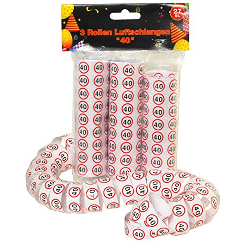 Udo Schmidt Confezione da 3 Stelle filanti, Numero 40, 1,5 cm, 1,20 Metri