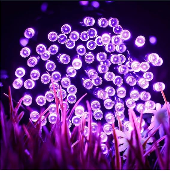 RunQiao 72ft/22m 200 Led Solar Lights Outdoor Garden Fairy String Lights Remote Control for Trees Patio Fence Wedding Party Decorative Purple Christmas Tree Lights Waterproof 8 Modes - Image 4