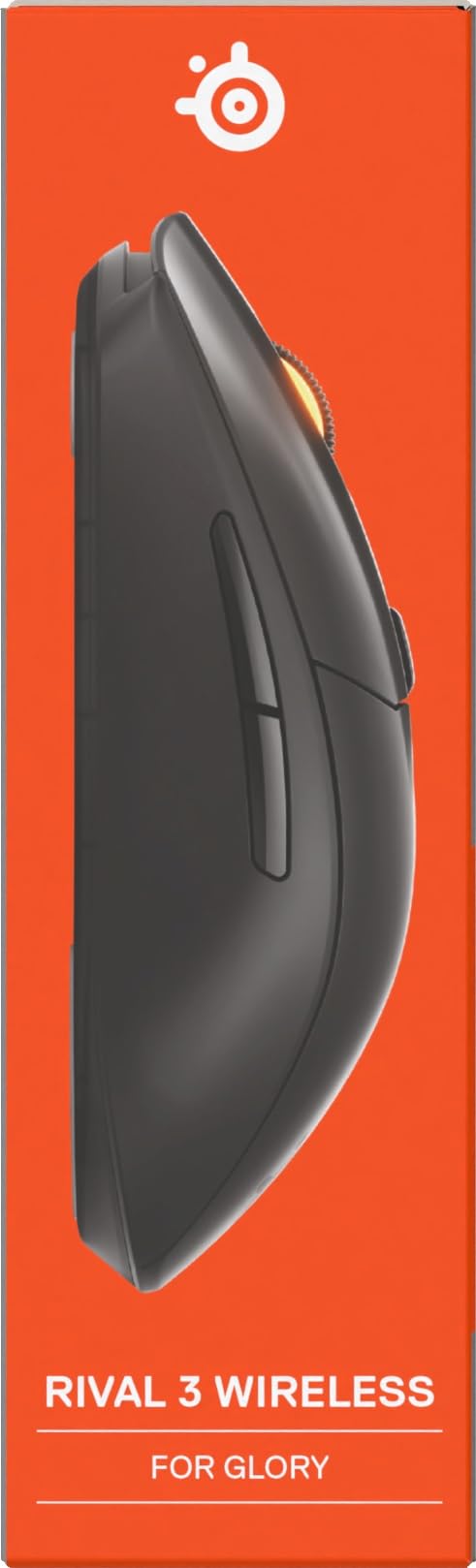 SteelSeries Rival 3 Wireless Gen 2 Gaming-Maus – 2,4 GHz Bluetooth – 18.000 DPI TrueMove Air-Optiksensor – 60 Mio. Klicks – PTFE-Gleitfüße – Schwarz