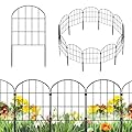 KIMAZO 25 Pack Decorative Garden Fence Panels – Metal Arched Fencing Dog Fence No-Dig Animal Barrier Fence Rustproof Garden Edging for Yard, Patio, Dog Run, Outdoor Decor Landscape & Flower Bed