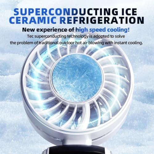 Image of STARQ Mini Handheld Rechargeable Fan Compact & Powerful Cooling Fan for Travel, Office, Outdoor Use (Ice-Cooling-Fan-N106 Purple)