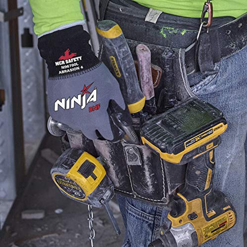 Image of MCR Safety Ninja BNF N96790XXXL Work Glove, 15 Gauge Nylon /Spandex Shell, Breathable Nitrile Foam (BNF) with NFT Coated Palm & Fingertips, Excellent Wet or Dry Grip, 3X-Large