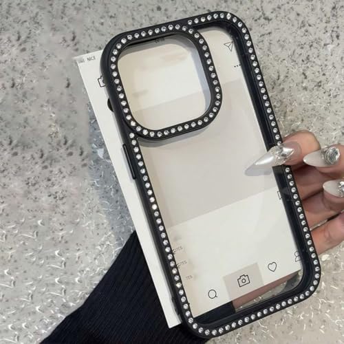 Coque iPhone 13 Pro Noire pailletée antichoc de luxe pour protection au quotidien