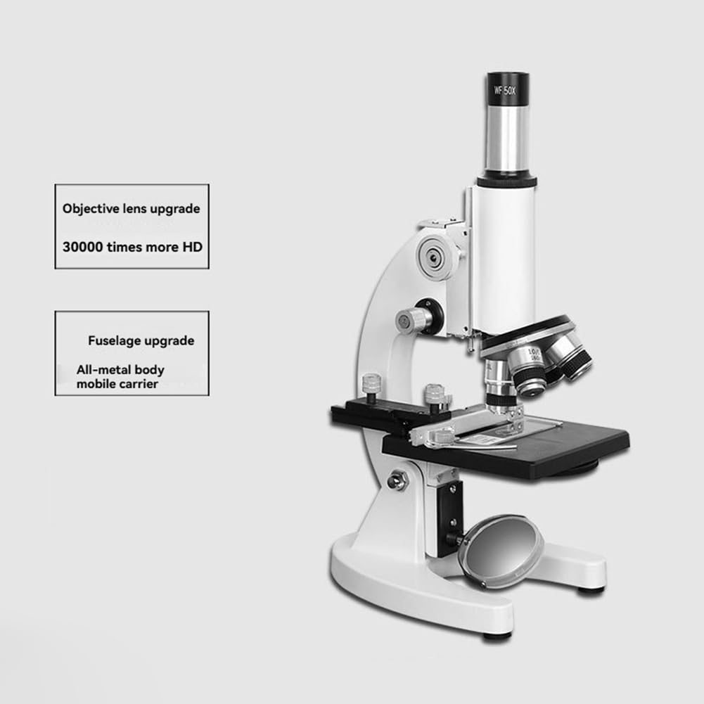 Monokulares Optisches Mikroskop für Grundschüler, Naturwissenschaftlicher und Experimenteller Biologieunterricht, Weihnachts- und Geburtstagsgeschenk