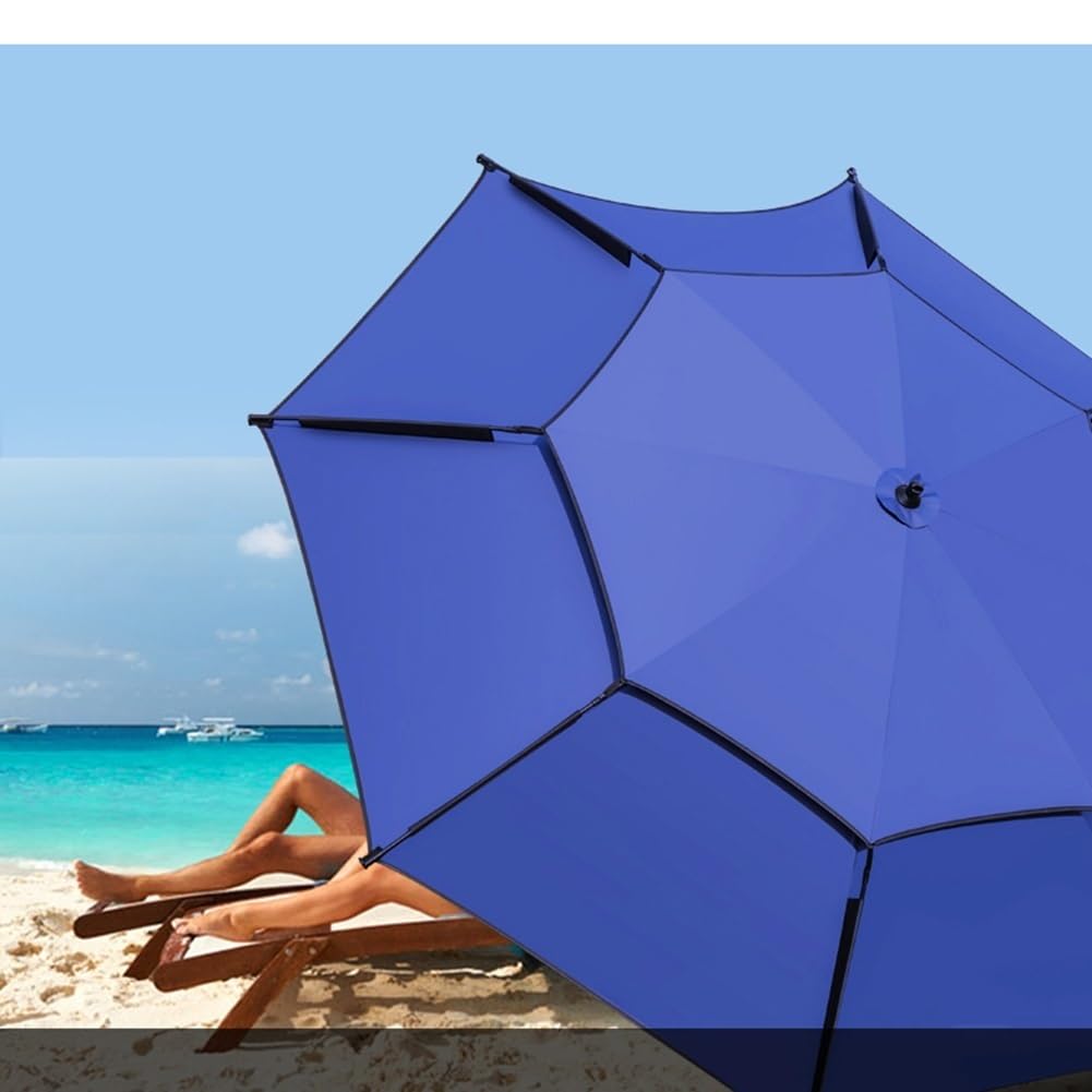Parasol plażowy odporny na wiatr, 200/220 cm, z ochroną UV, parasol ogrodowy z torbą transportową, do wędkowania na świeżym powietrzu, biwakowania i pikników
